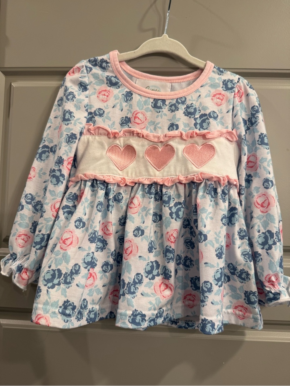 Simply Scarlett Smocks Heart Outfit - Pastel Floral/Heart Print